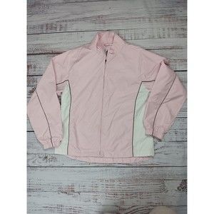 FootJoy Windbreaker Jacket Women's Medium Pink White Full-Zip Pockets